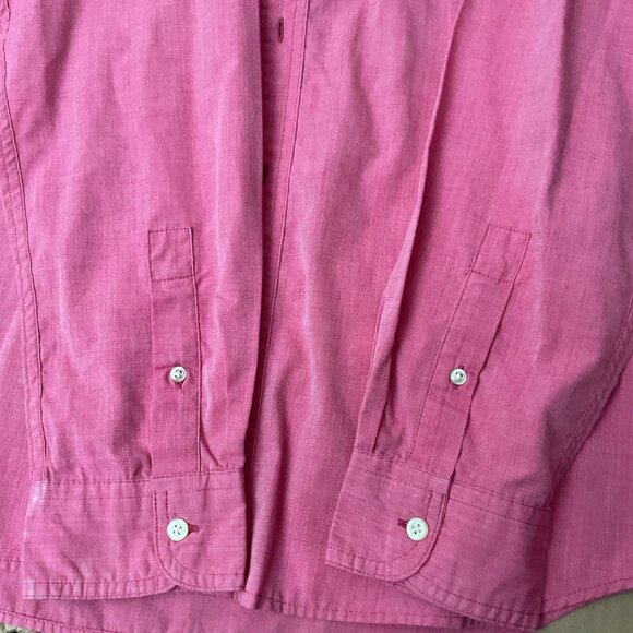 Chaps Mens Long Sleeve Button-Down Shirt XL Pink Easy Care Cotton Blend - Picture 6 of 8